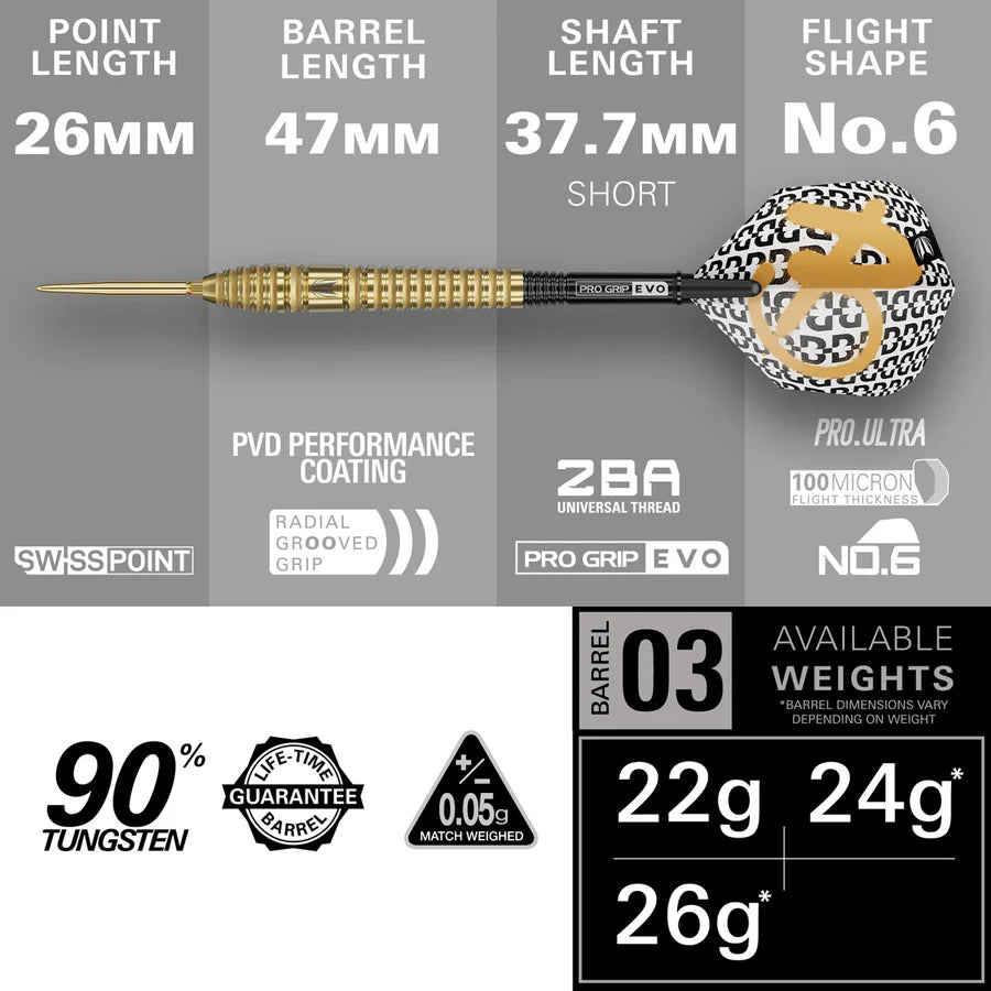 Bolide Envy 03 90% Tungsten SP Steel Tip Darts