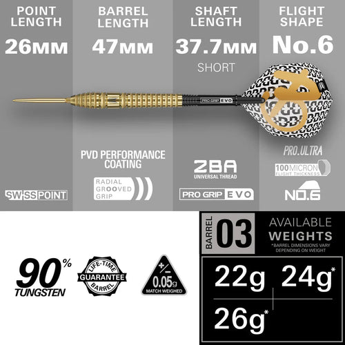 Bolide Envy 03 90% Tungsten SP Steel Tip Darts