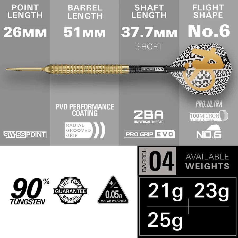 Bolide Envy 04 90% Tungsten SP Steel Tip Dart
