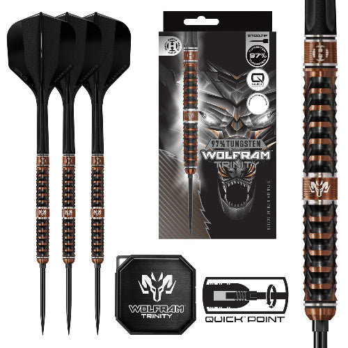 Harrows Wolfram Trinity 97% Tungsten QuickPoint Steel Tip Darts