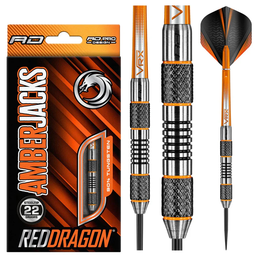 Red Dragon Amberjack 5 90% Tungsten Steel Tip Darts
