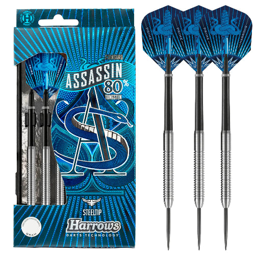 Harrows Assassin 80% Tungsten Blue Steel Tip Darts