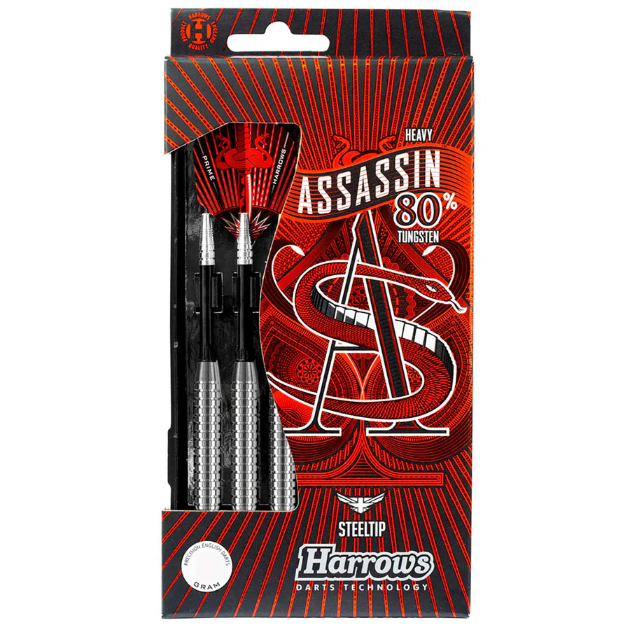 Harrows Assassin 80% Tungsten Red Steel Tip Darts