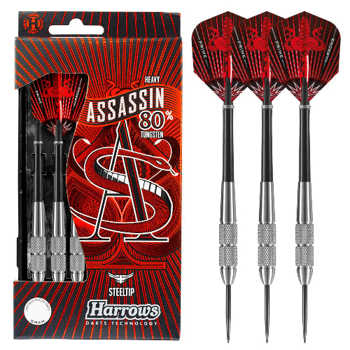 Harrows Assassin 80% Tungsten Red Steel Tip Darts