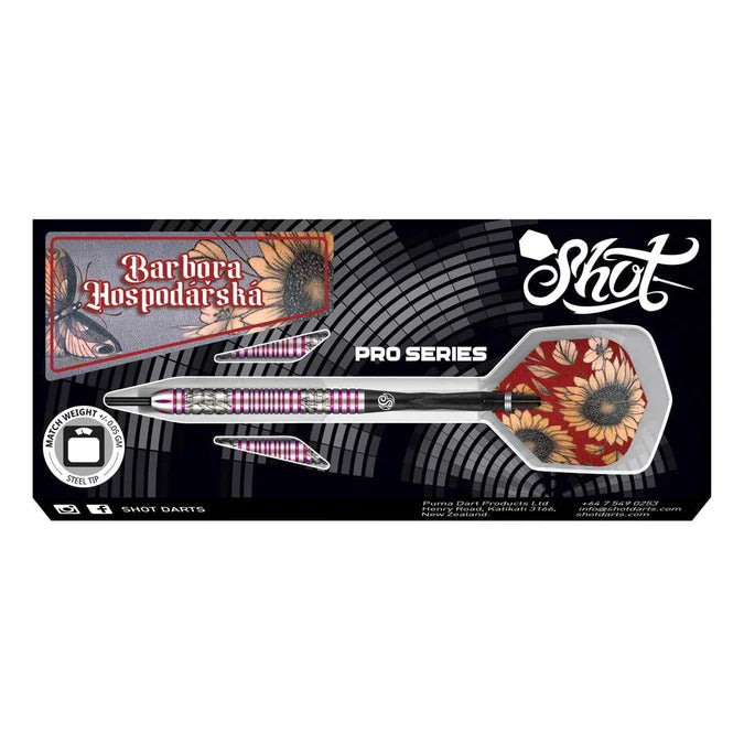 Shot Pro Series Barbora Hospodarska 2.0 90% Tungsten Steel Tip Darts