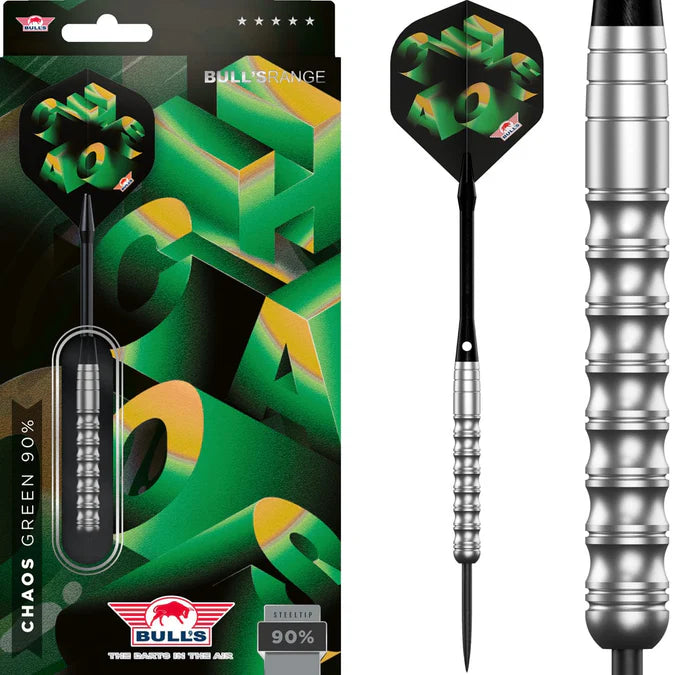 Bulls NL Chaos Green 90% Tungsten Steel Tip Darts