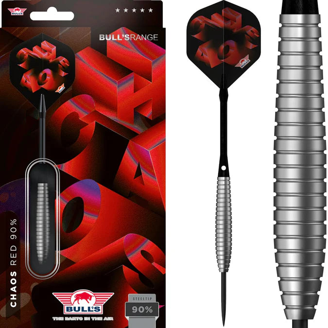Bulls NL Chaos Red 90% Tungsten Steel Tip Darts