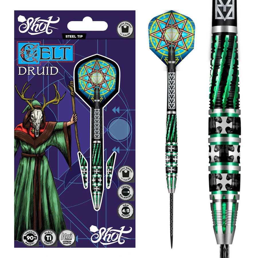Shot Celt Druid 90% Tungsten Steel Tip Darts