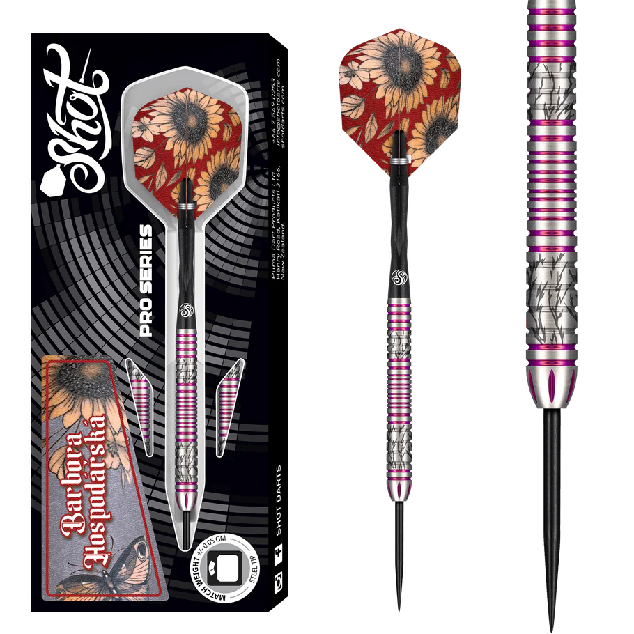 Shot Pro Series Barbora Hospodarska 2.0 90% Tungsten Steel Tip Darts