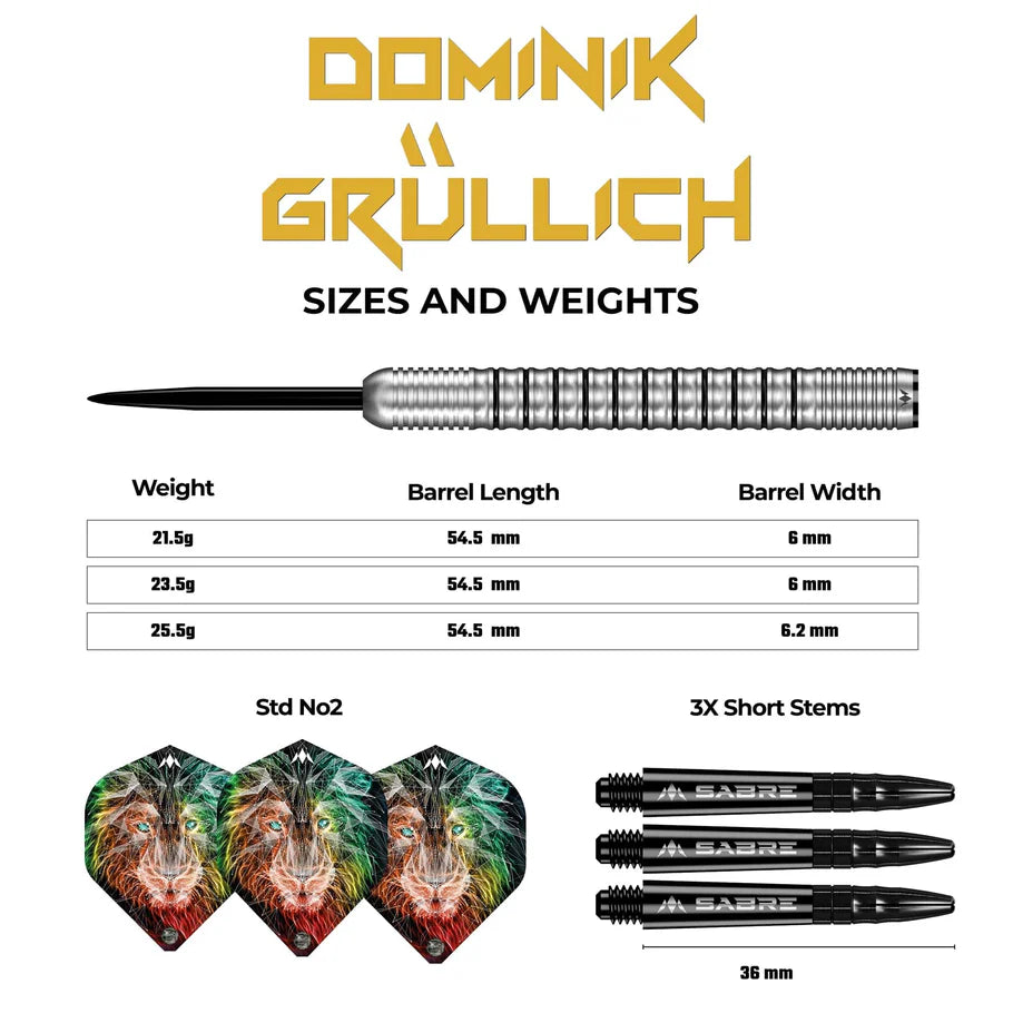 Mission Dominik Grullich 95% Tungsten Steel Tip Darts