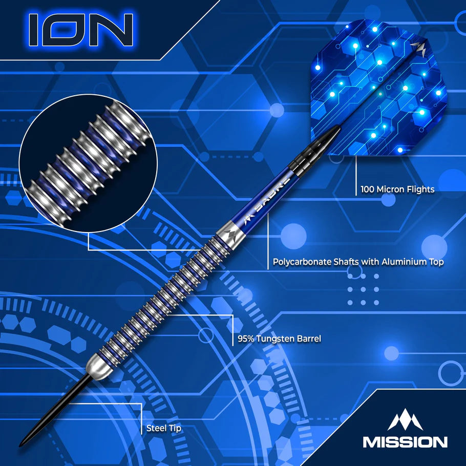 Mission Ion 95% Tungsten Steel Tip Darts
