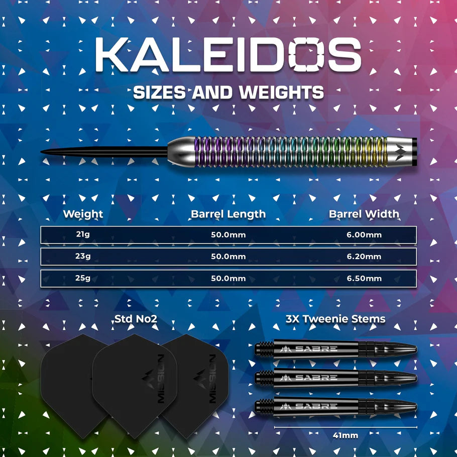 Mission Kaleidos 95% Tungsten Steel Tip Darts