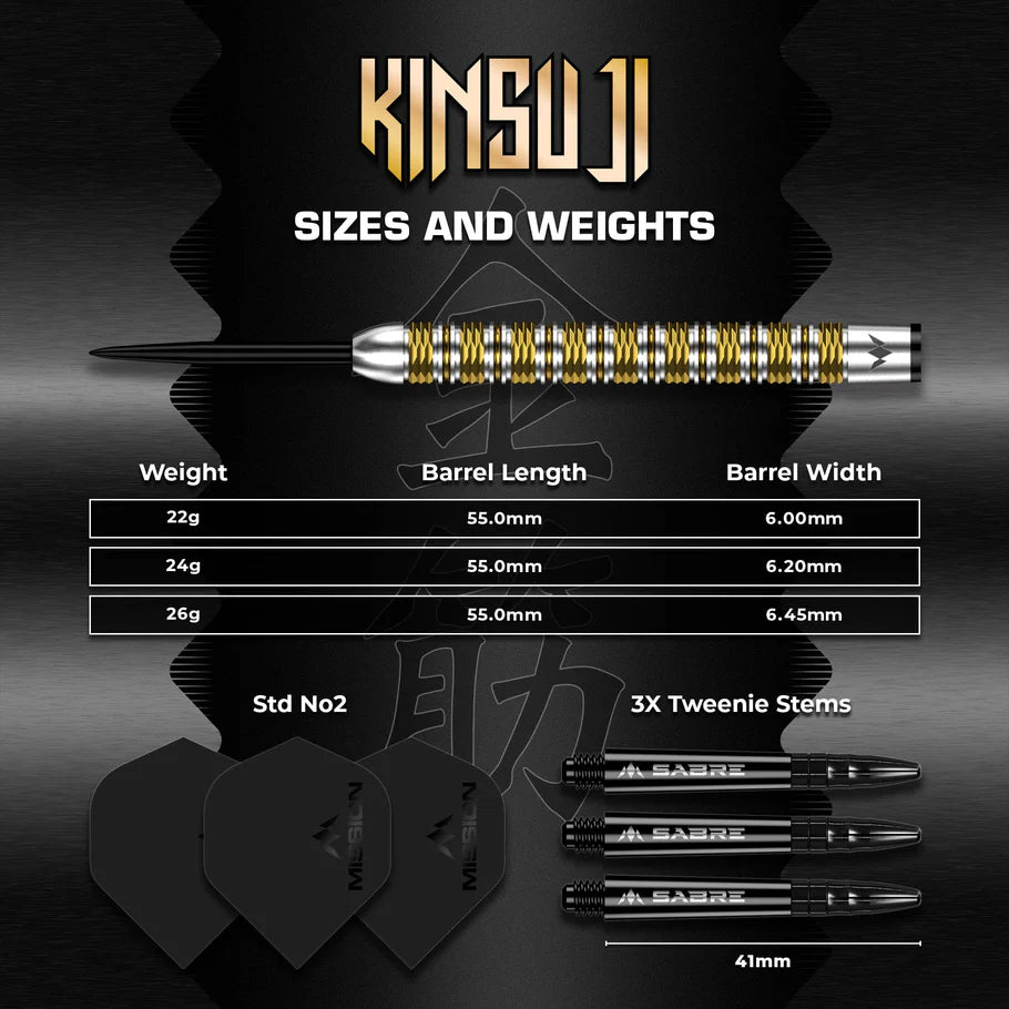 Mission Kinsuji 95% Tungsten Steel Tip Darts