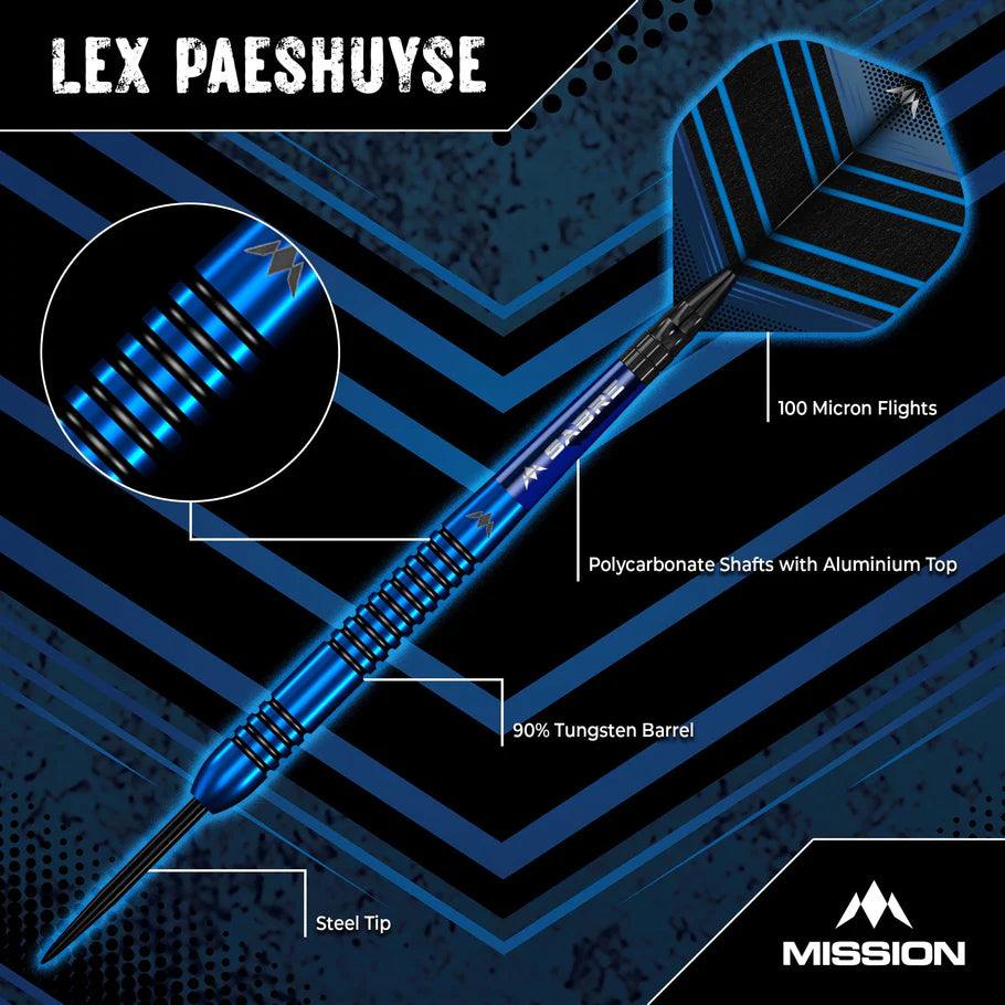 Mission Lex Paeshuyse 90% Tungsten Steel Tip Darts