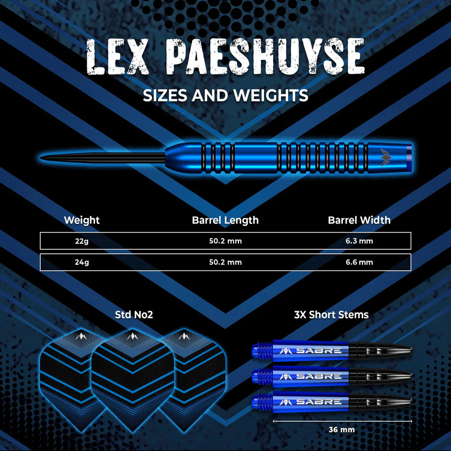 Mission Lex Paeshuyse 90% Tungsten Steel Tip Darts
