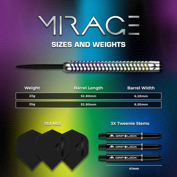 Mission Mirage 90% Tungsten Steel Tip Darts