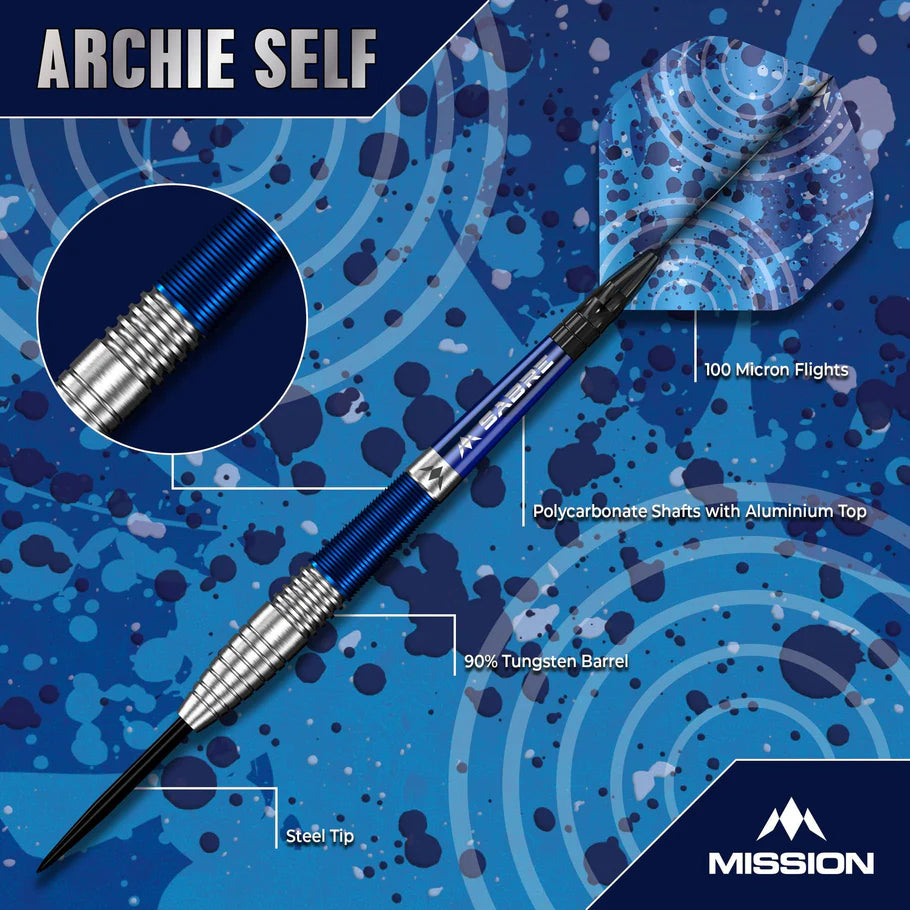 Mission Archie Self 90% Tungsten Steel Tip Darts