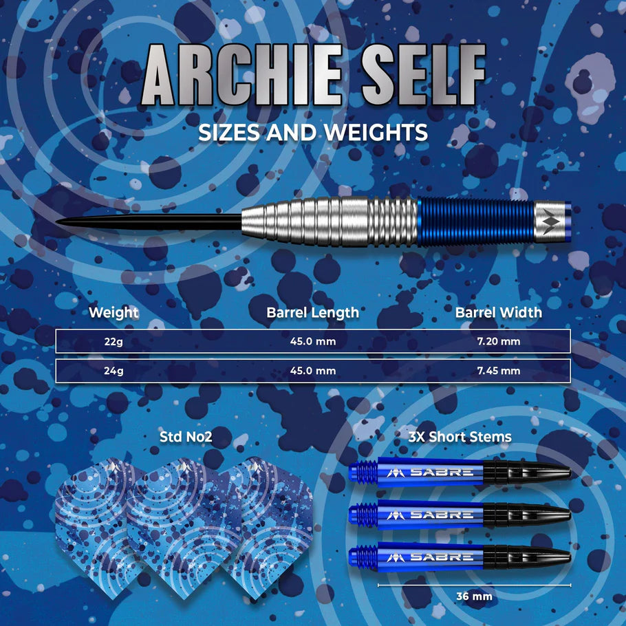 Mission Archie Self 90% Tungsten Steel Tip Darts