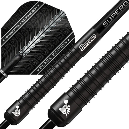 Harrows Super Grip Black 90% Tungsten Steel Tip Darts