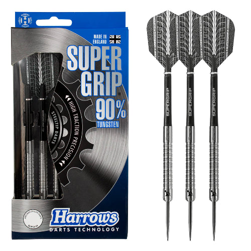 Harrows Super Grip Silver 90% Tungsten Steel Tip Darts