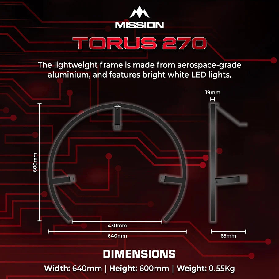 Mission Torus 270 Dartboard Light