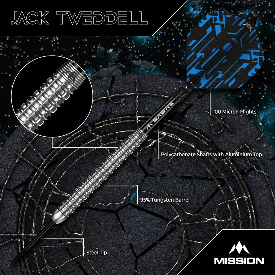 Mission Jack Tweddell 95% Tungsten Steel Tip Darts