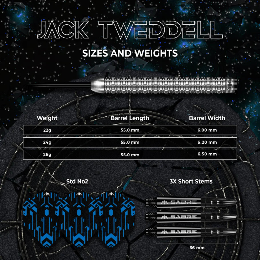 Mission Jack Tweddell 95% Tungsten Steel Tip Darts