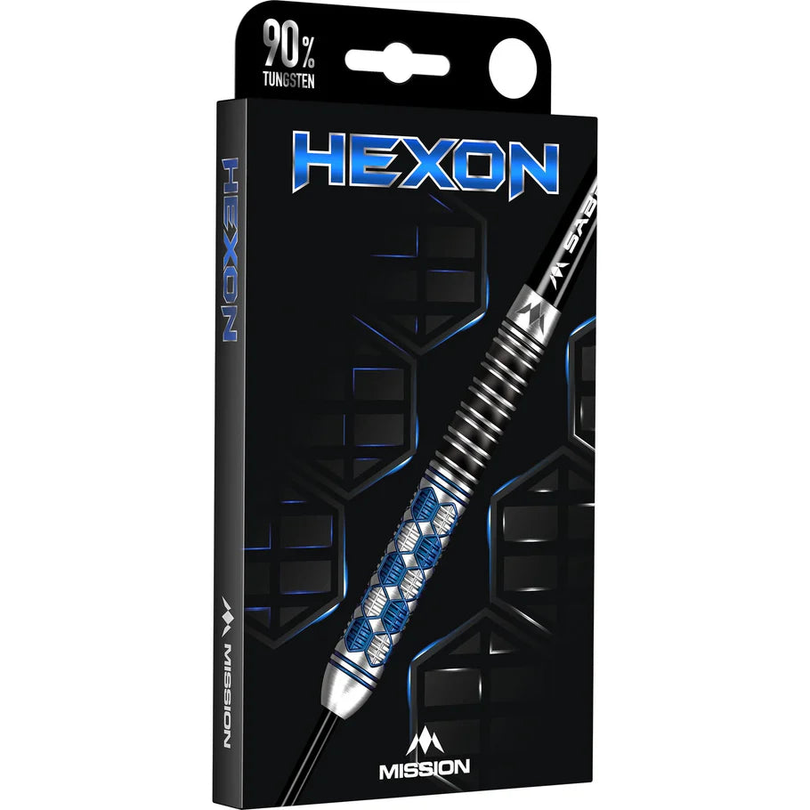 Mission Hexon 90% Tungsten Steel Tip Darts Blue PVD
