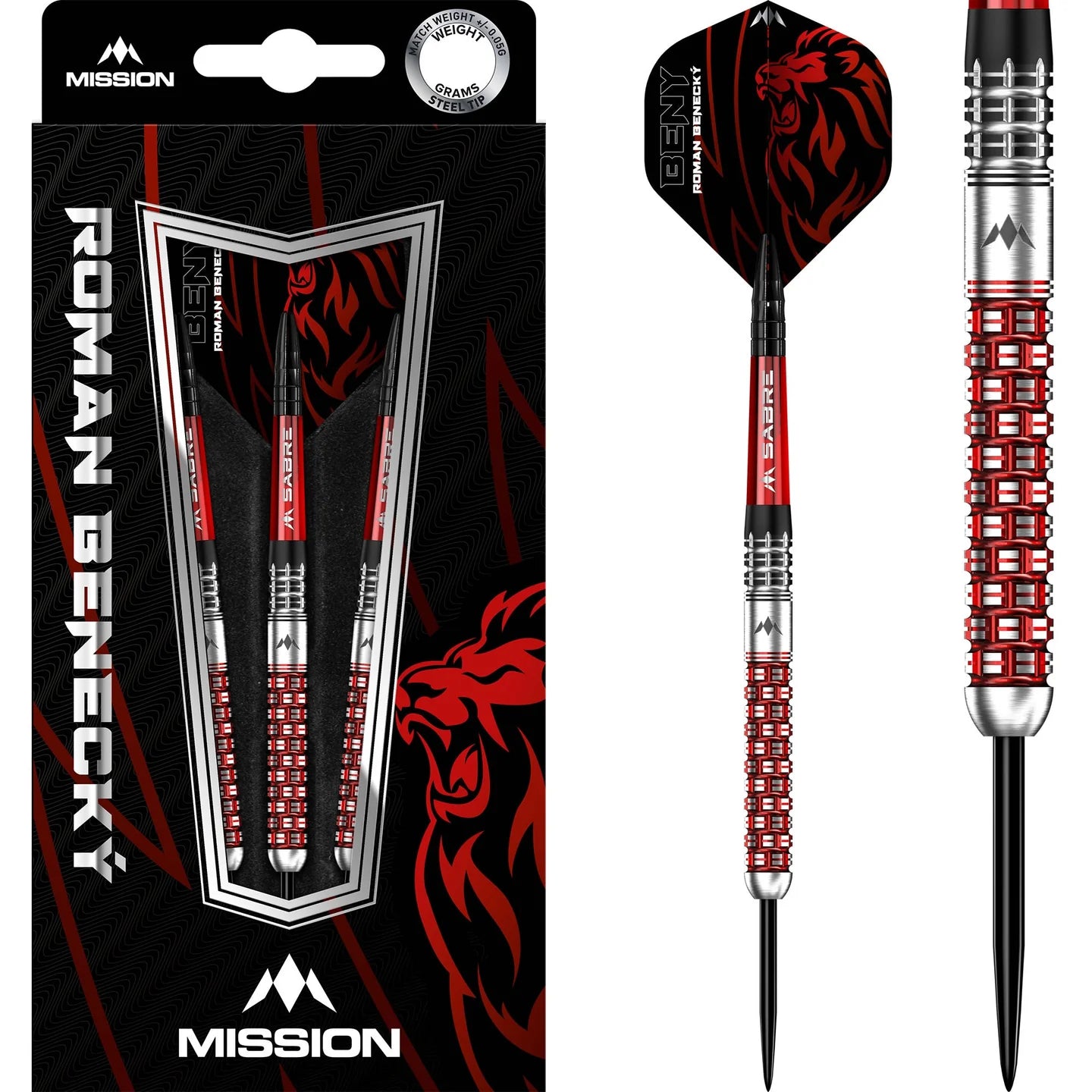Mission Roman Benecky 90% Tungsten Steel Tip Darts
