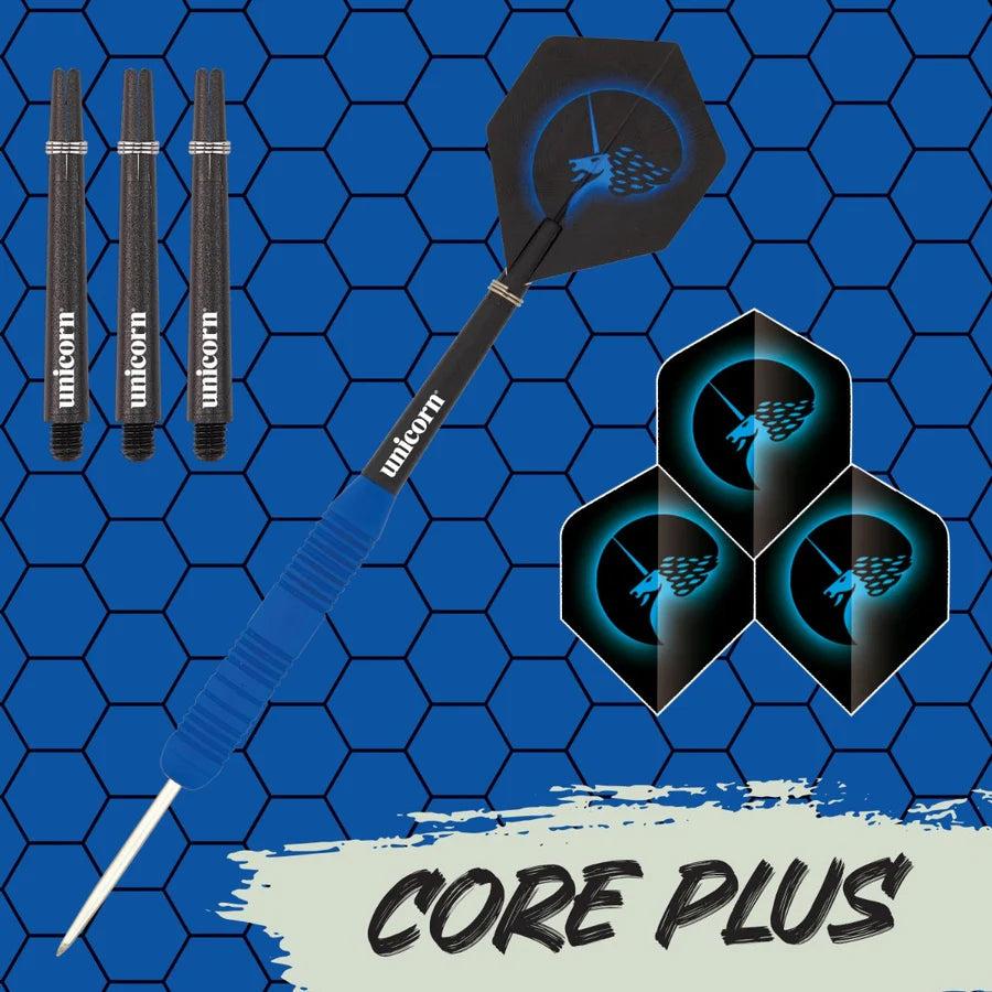 Unicorn Core Plus Rubber Coated Brass Steel Tip Darts