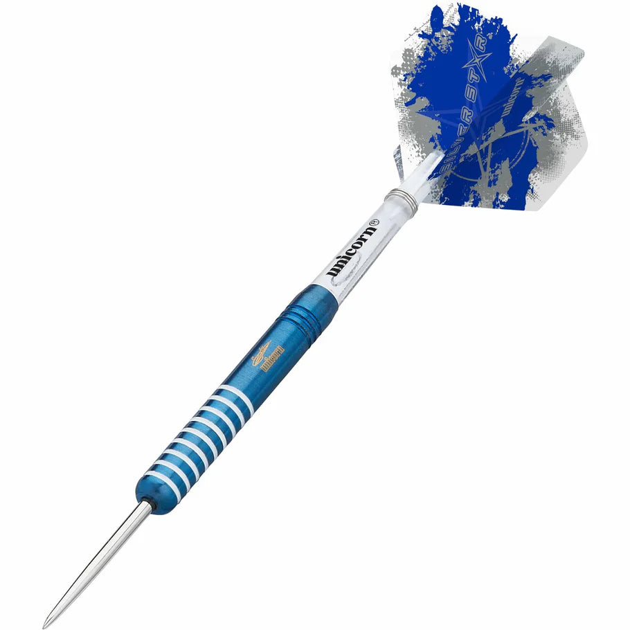 Unicorn Gary Anderson Silver Star Blue Steel Tip Darts